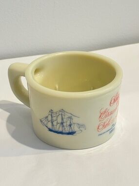 Vintage OLD SPICE Shulton shaving mug 'Ship Grand Turk Salem 1786' blue ships